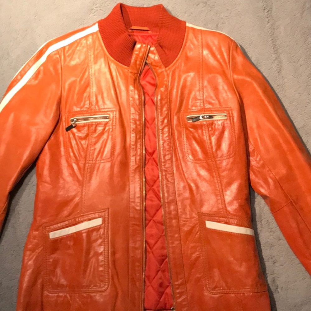 Orange Danier Leather Jacket